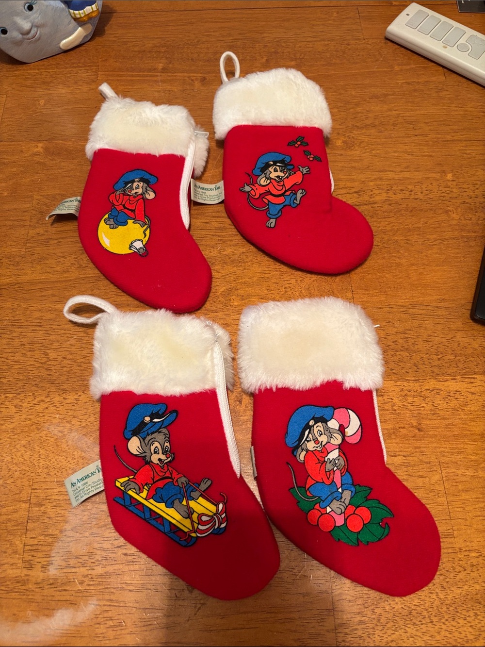 4- An American Tail FIEVEL Goes West Christmas Stockings 1986 Sears McDonalds